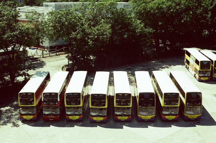 Hong Kong Public Buses Parked