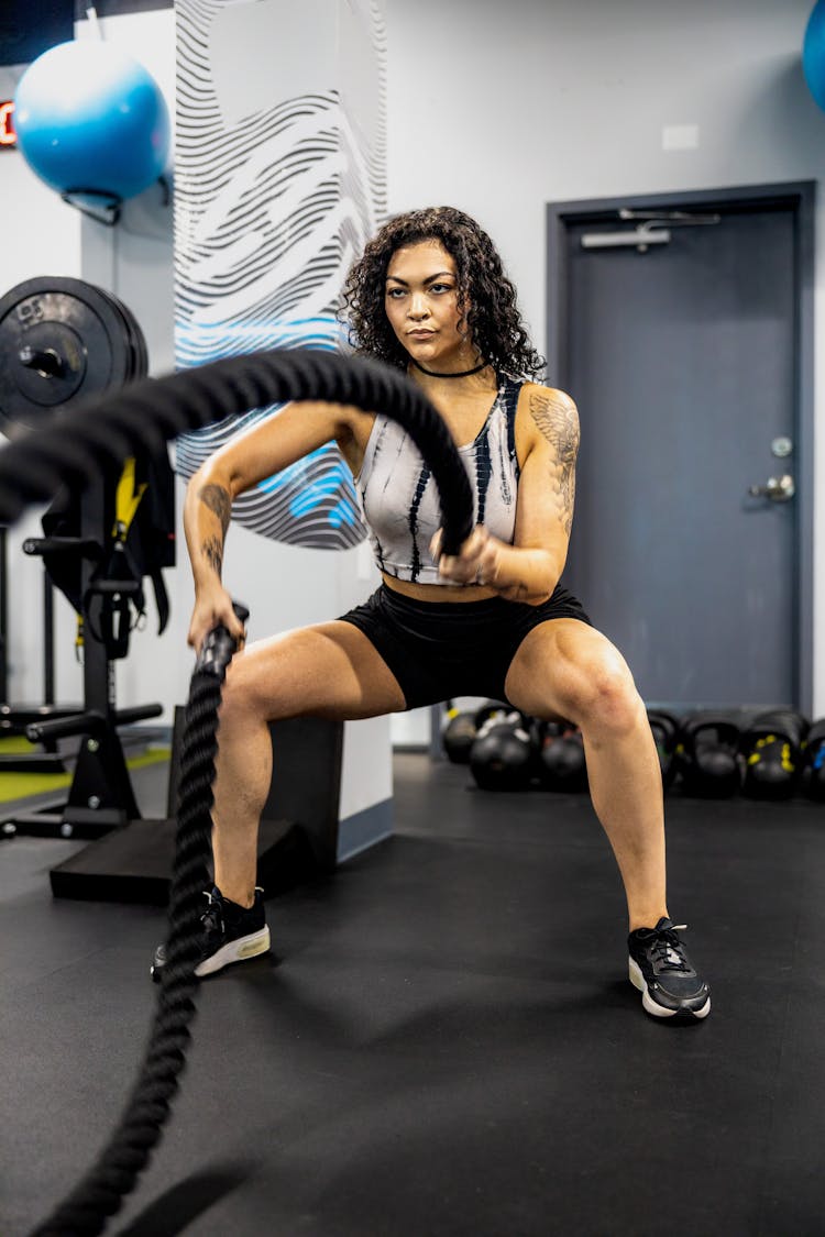 Woman Training In Gym