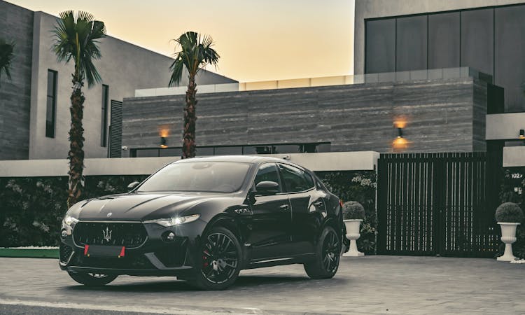 A Parked Black Maserati