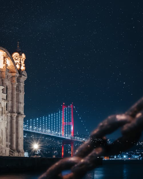 Bosphorus Bridge Under Starry Sky 