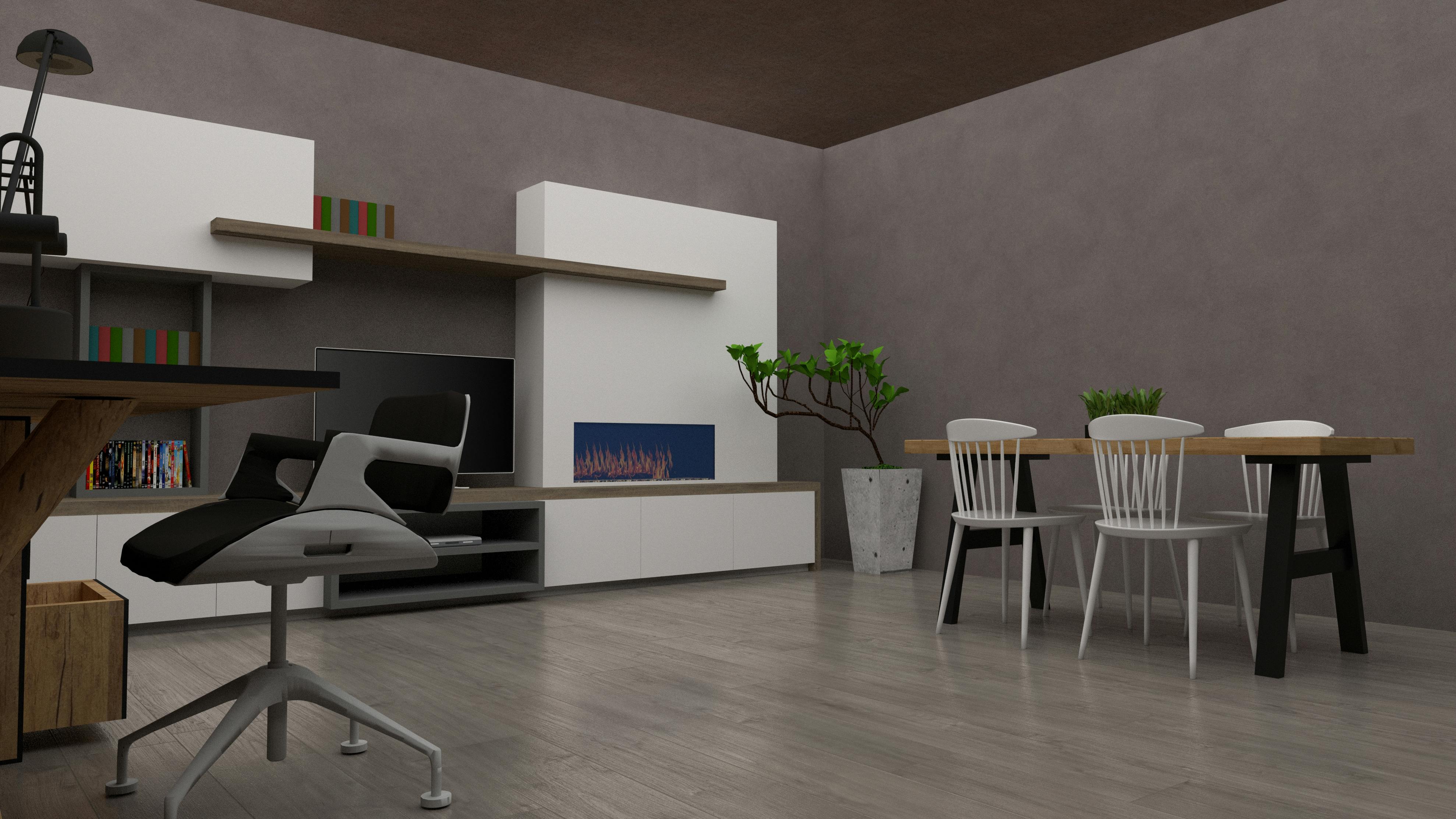 Compact TV stand with foldable design in modern living room