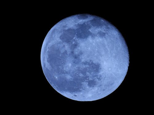 Free Blue Moon on White Background Stock Photo