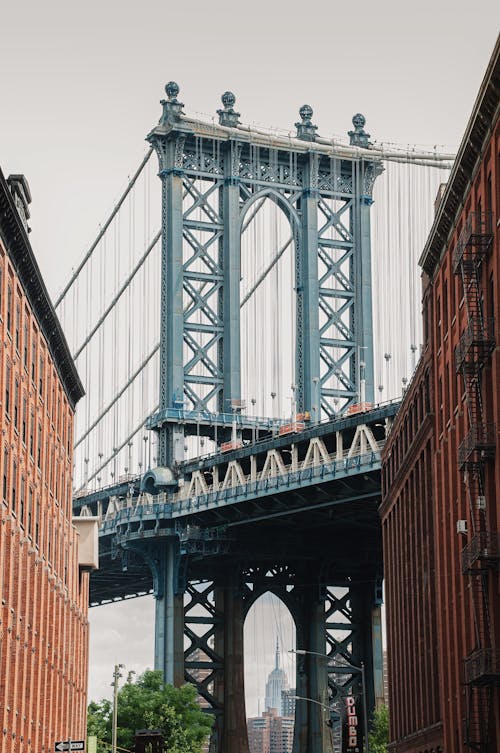 Бесплатное стоковое фото с бруклинский мост, вертикальный выстрел, город