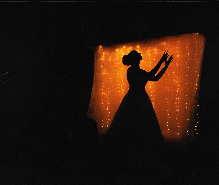 Silhouette Of A Woman In A Dress