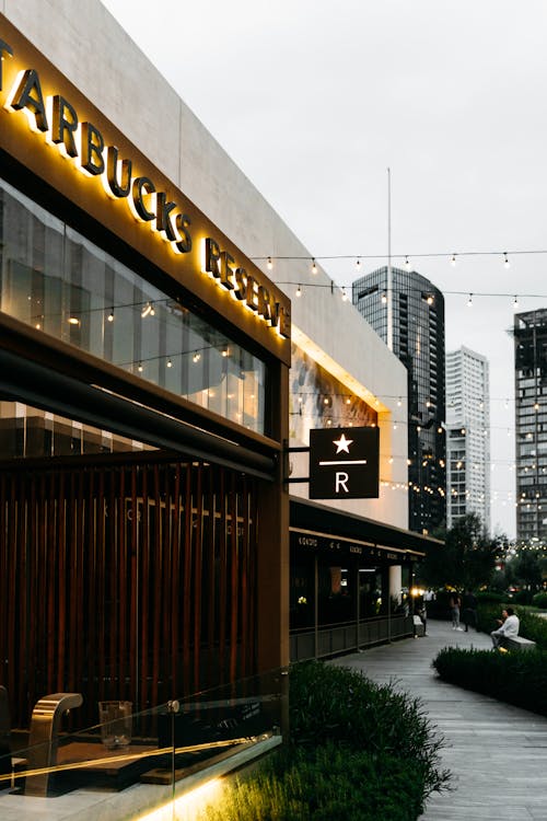 Walkway and the Exterior of a Cafe