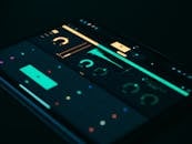 Close-up of Modern Gadget Screen with Widget