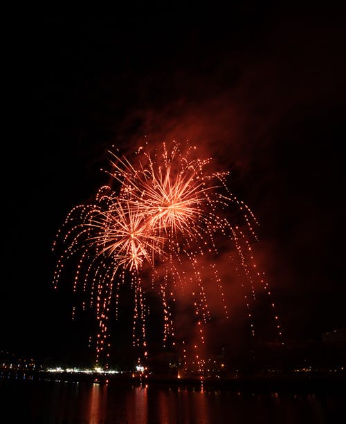 Colorful Fireworks in the Night Sky