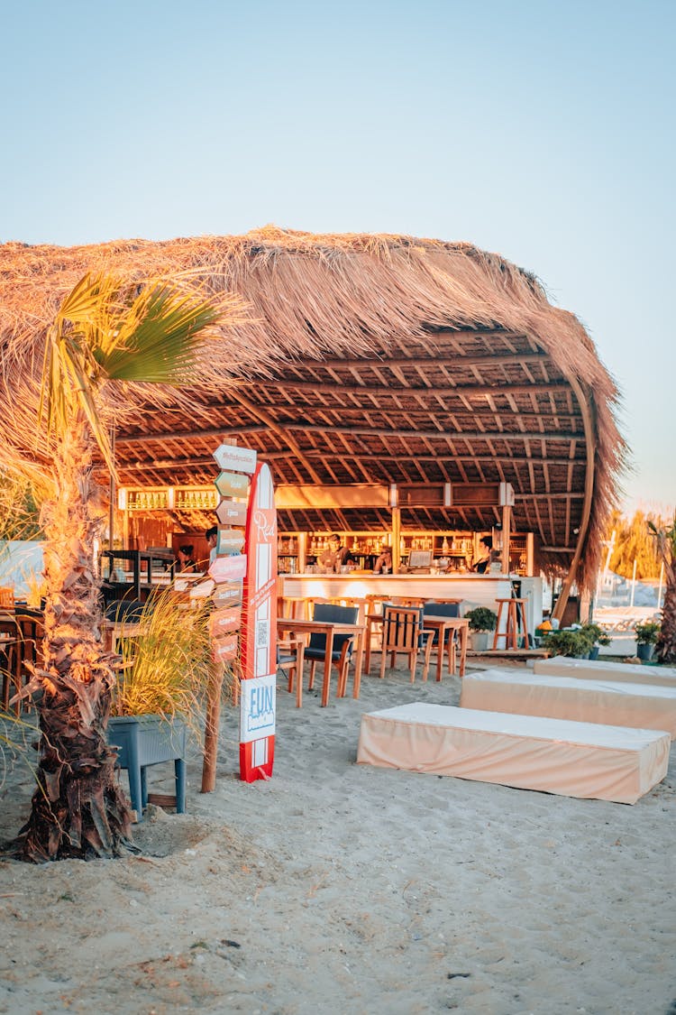 Beach Bar On Sand Shore