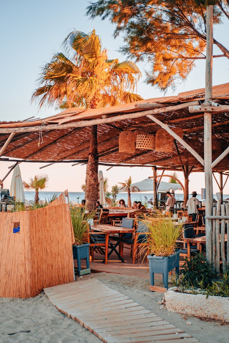 Restaurant Patio At Beach