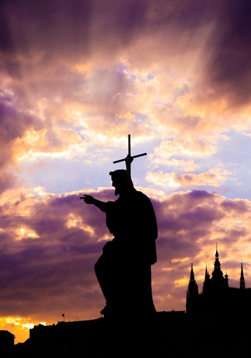 Statue of John the Baptist on Charles Bridge in Prague