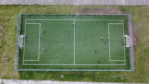 Drone Shot of a Soccer Field 