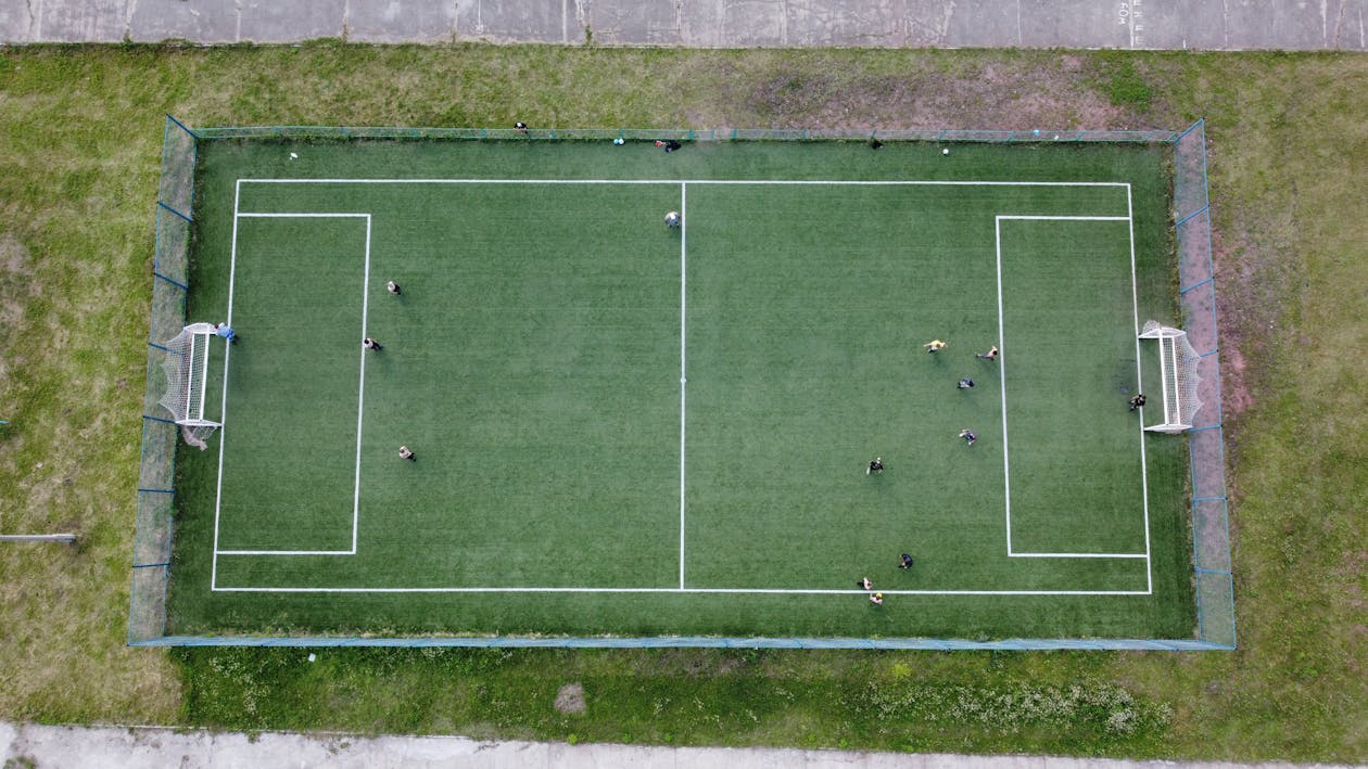 Drone Shot of a Soccer Field 