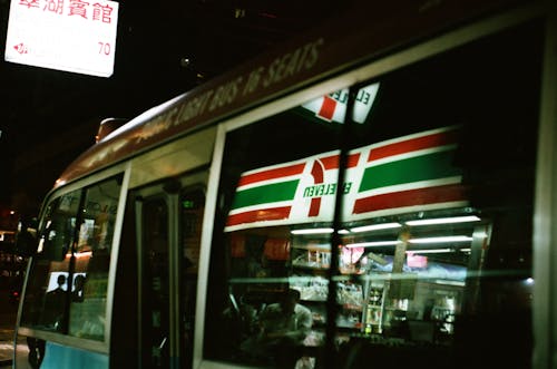 A Bus Parked Beside the Store