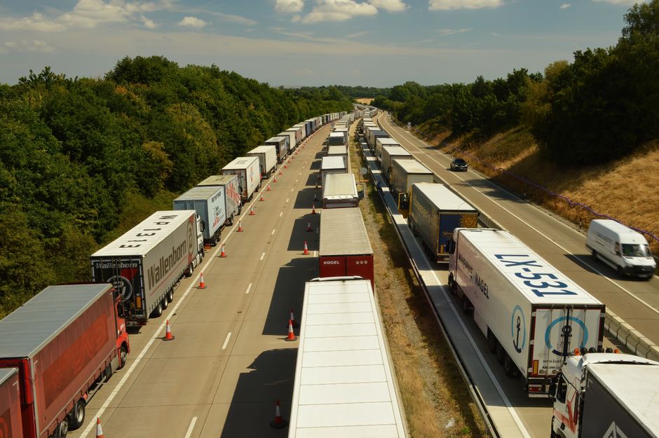 Trucks Travelling on a Highway