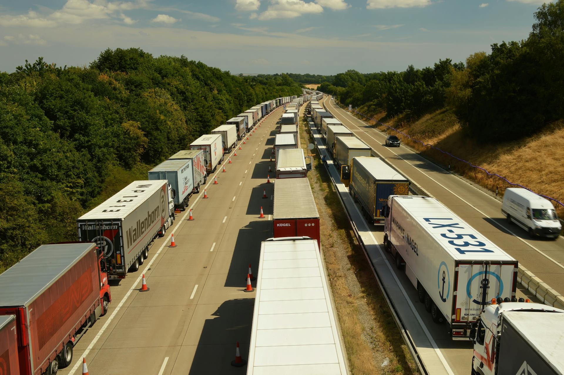 Trucks Travelling on a Highway