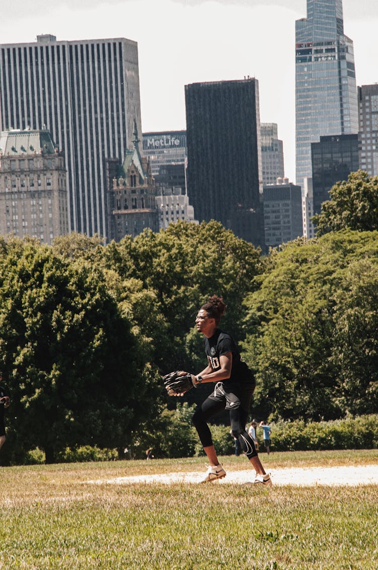 A Man Playing Baseball 