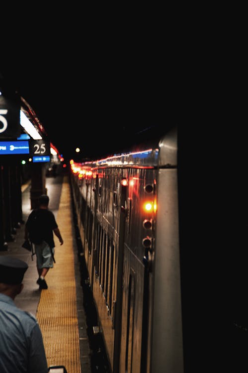 A Train in a Train Station