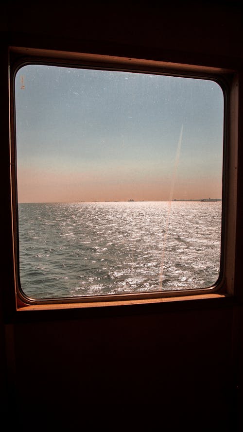 A View of the Ocean from inside a Boat