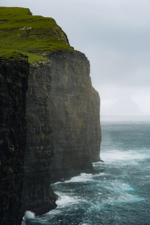 A Steep Cliff during a Cloudy Day