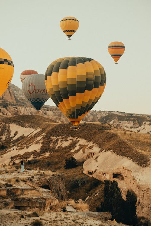 Základová fotografie zdarma na téma doprava, horkovzdušný balón, hory