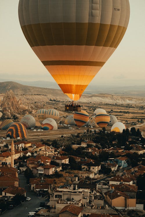 Hot Air Balloons and Town