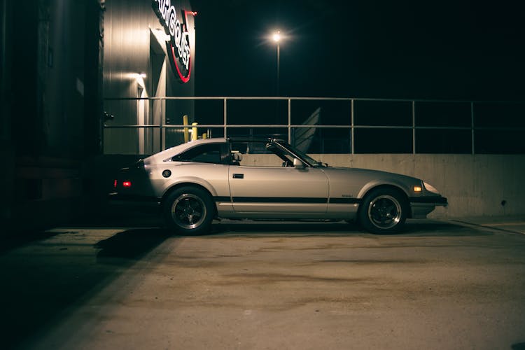 Retro Car On Night Street