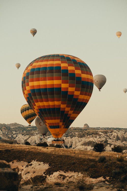 Hot Air Balloons Flying in Sky