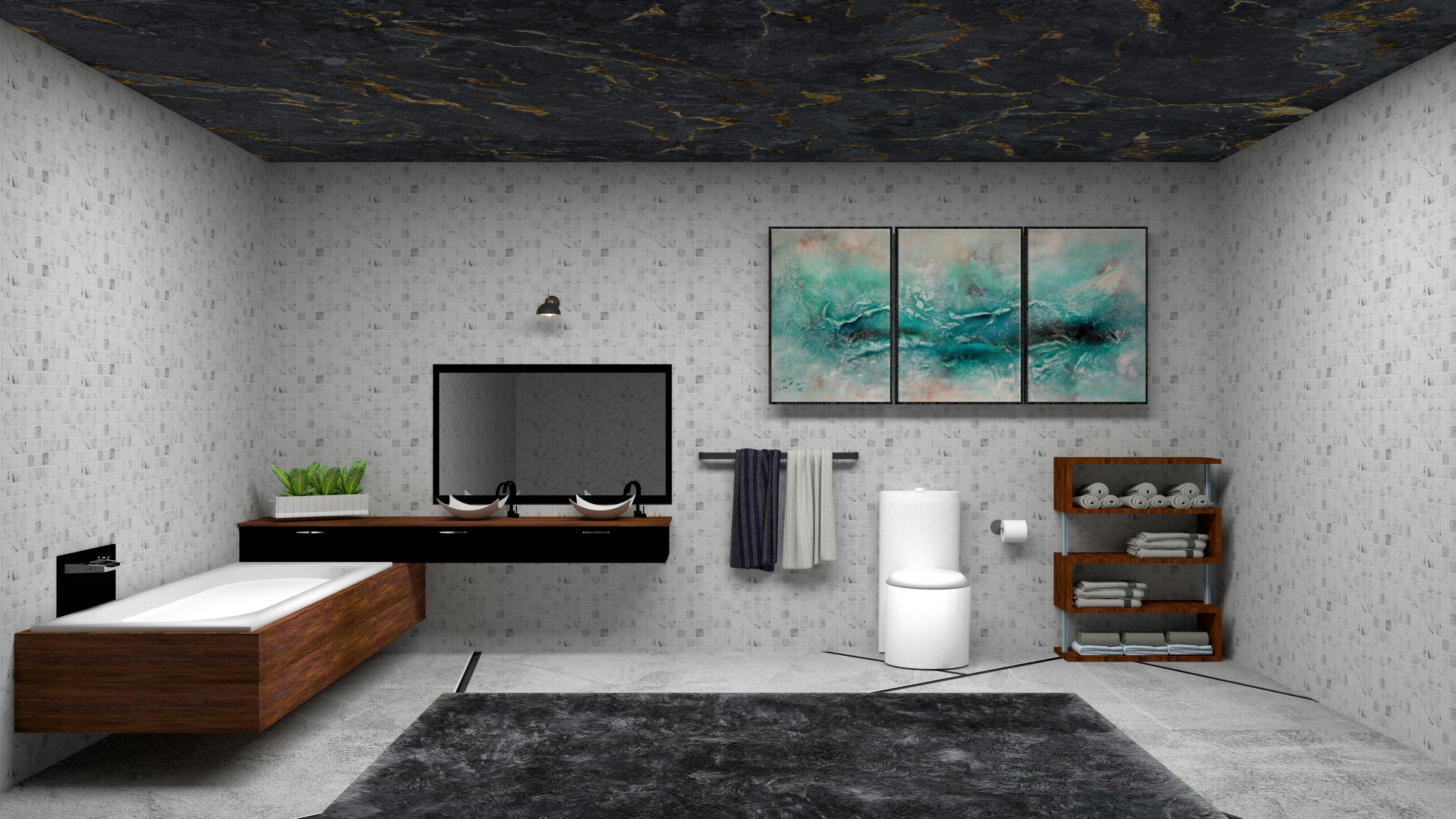Photorealistic bathroom rendering - bathroom remodel design