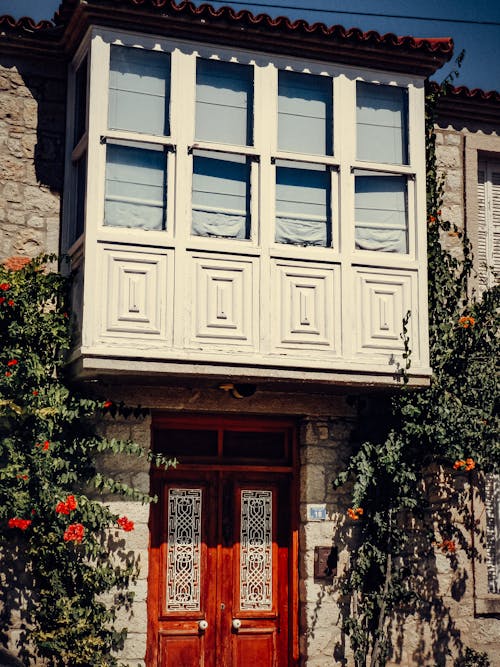 Building Facade with Door and Window