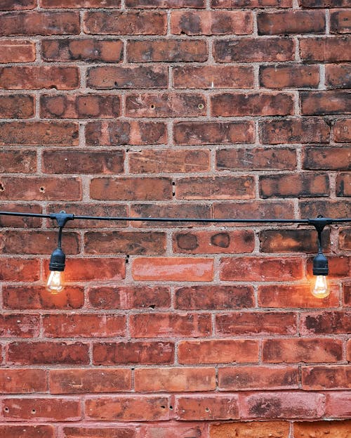 Free stock photo of brick background, brick wall, lights