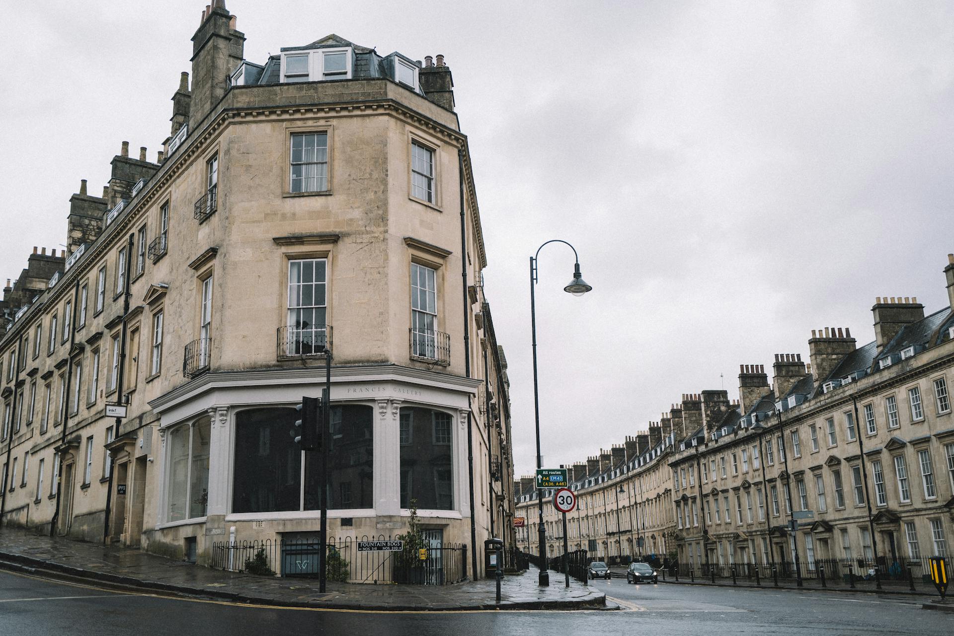 Old Traditional Buildings on Street in UK