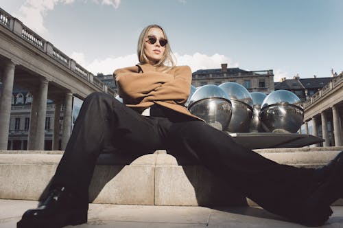 Woman Posing in Black Pants