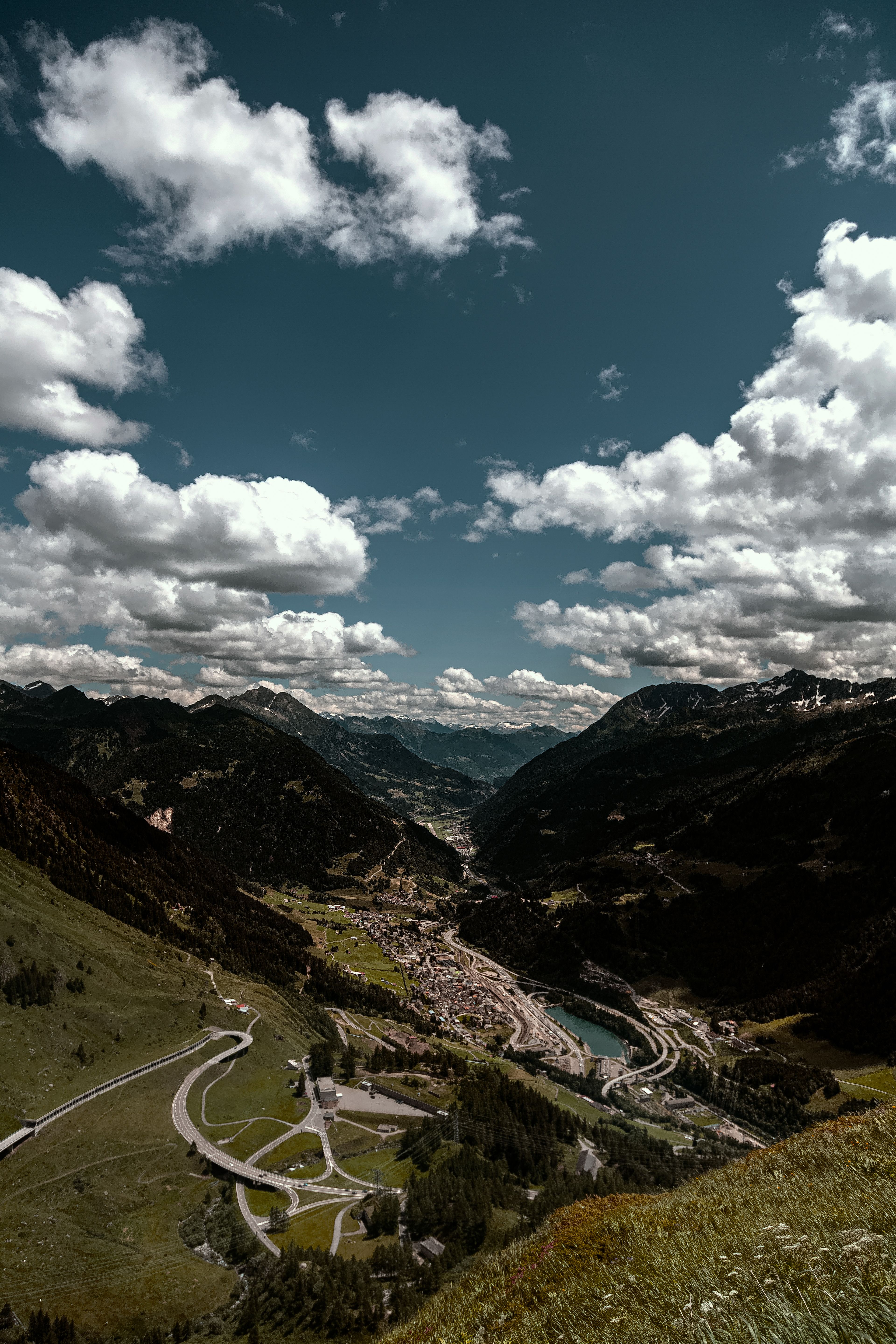 Aerial View of City in Valley · Free Stock Photo