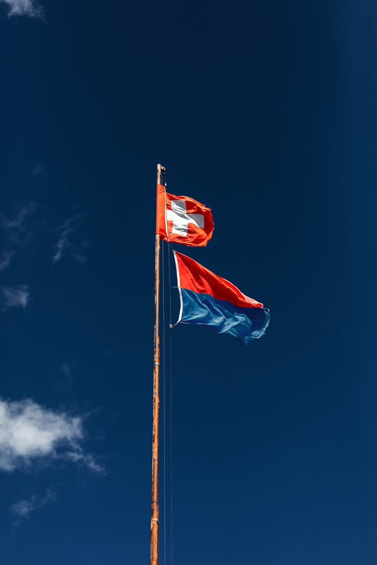 Flags On Flagpole