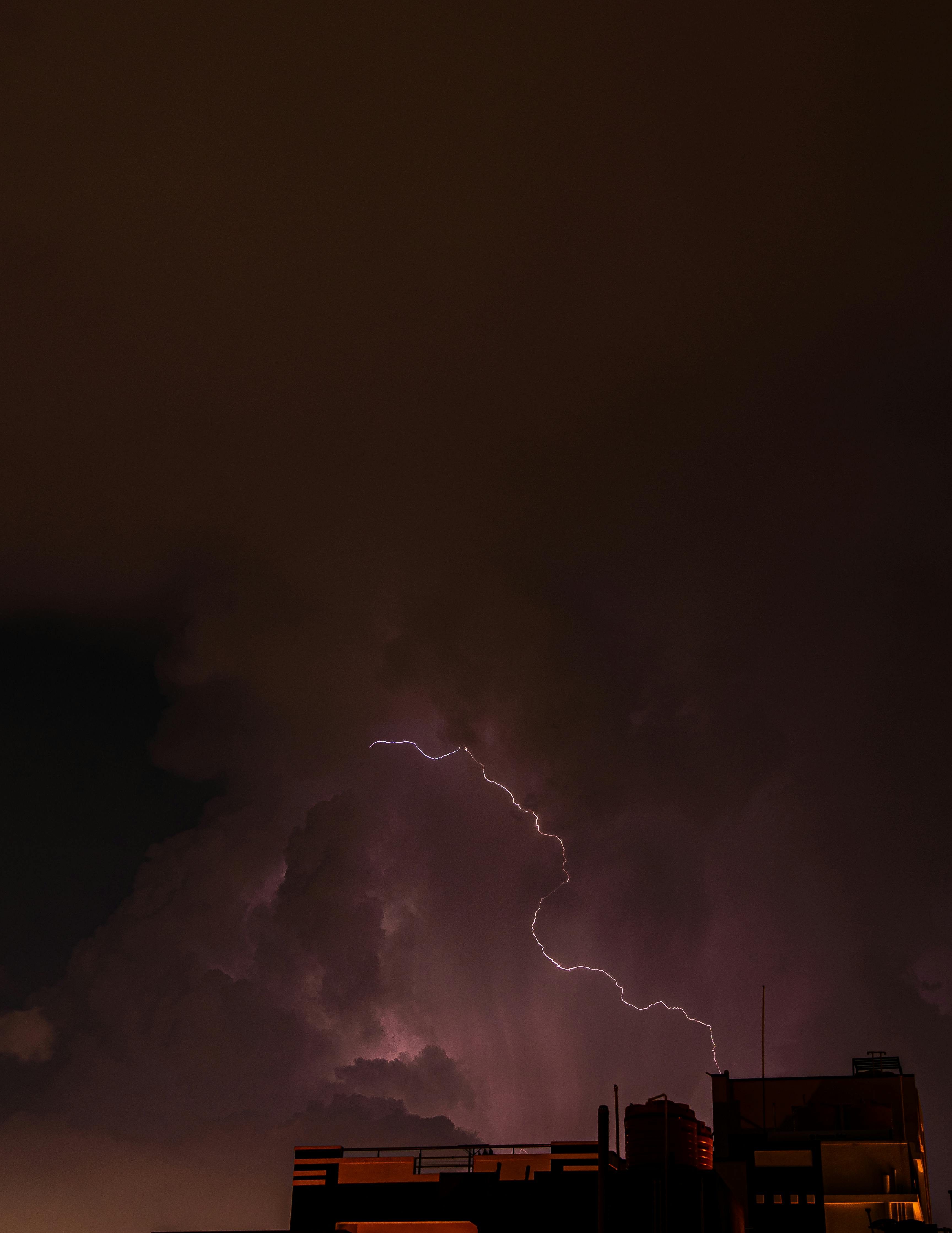 lightning on dark night sky