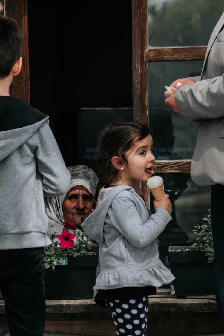 A Girl Eating Ice Cream