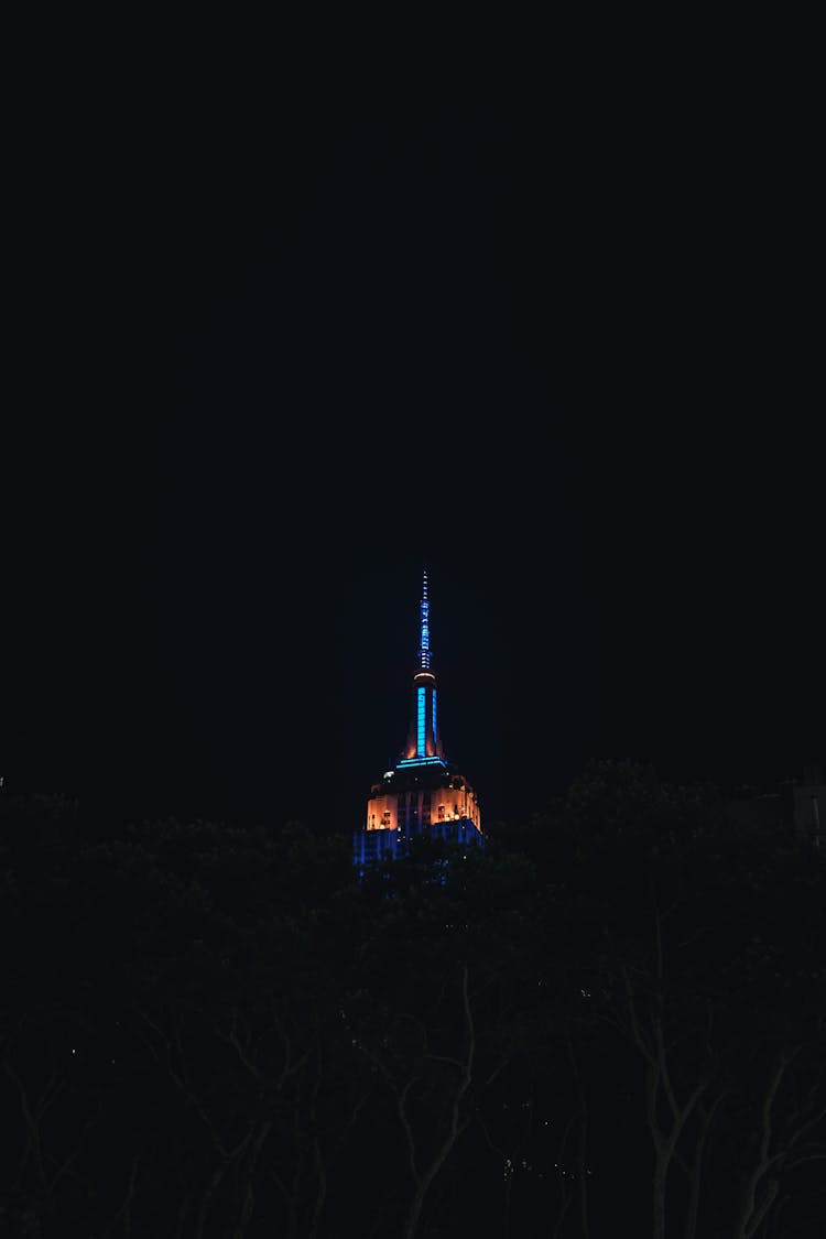 Low Angle Shot Of A Lighted Building 