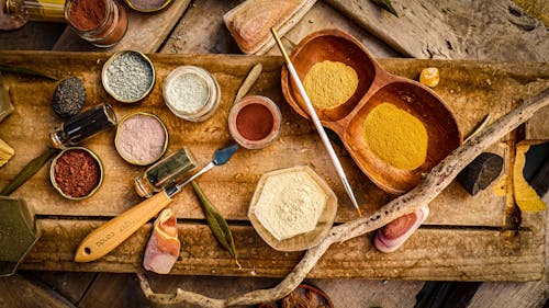 Ingredients on a Wooden Tray 