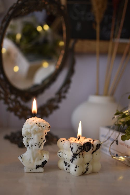 Close-Up Shot of Lit Candles 