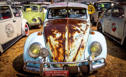 бесплатная белый Volkswagen Beetle Coupe на стоянке Стоковое фото