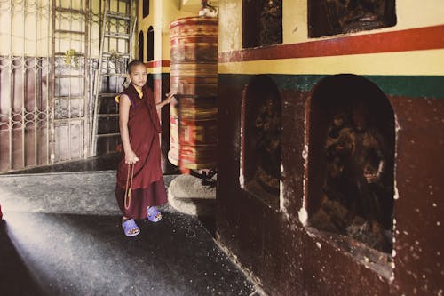 Young Tibetan Monk in Temple
