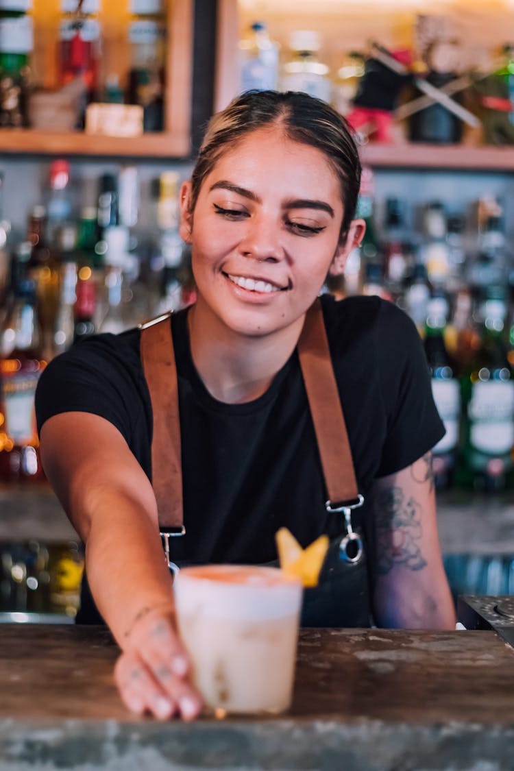 Bartender Serving Drink