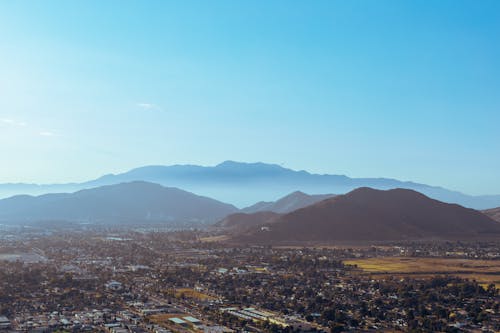 Silhouette of Mountains Under the Blue Sky