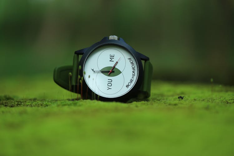 Close-Up Photo Of A Black Wristwatch