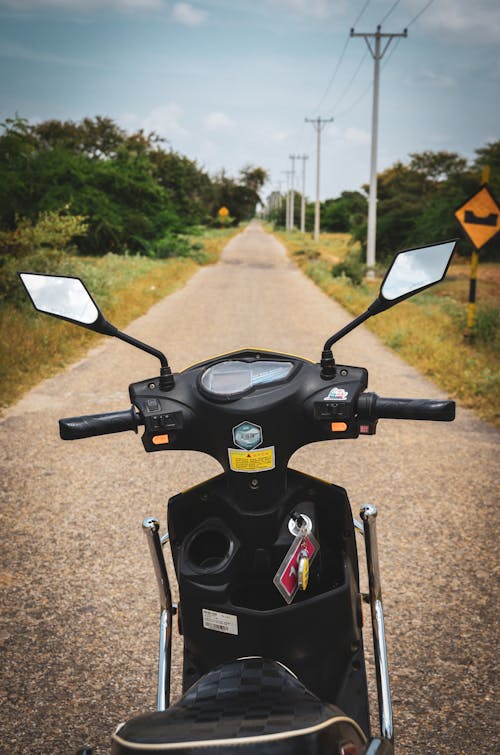 Black Scooter on the Road