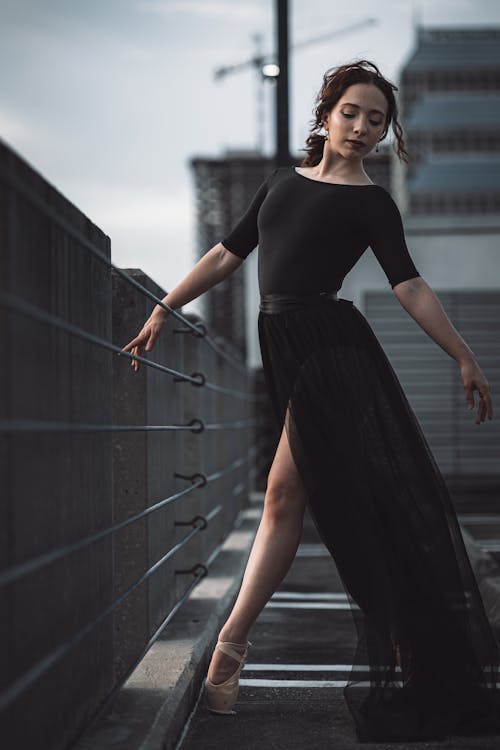 Free A Ballerina in Black Outfit Stock Photo