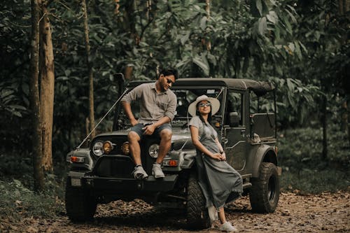 A Couple Sitting on Gray Wrangler