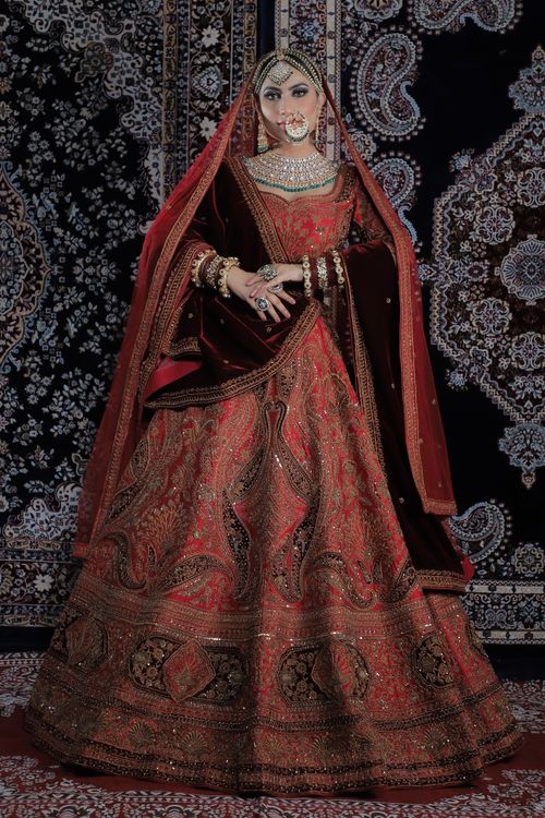 Bride in red lehenga