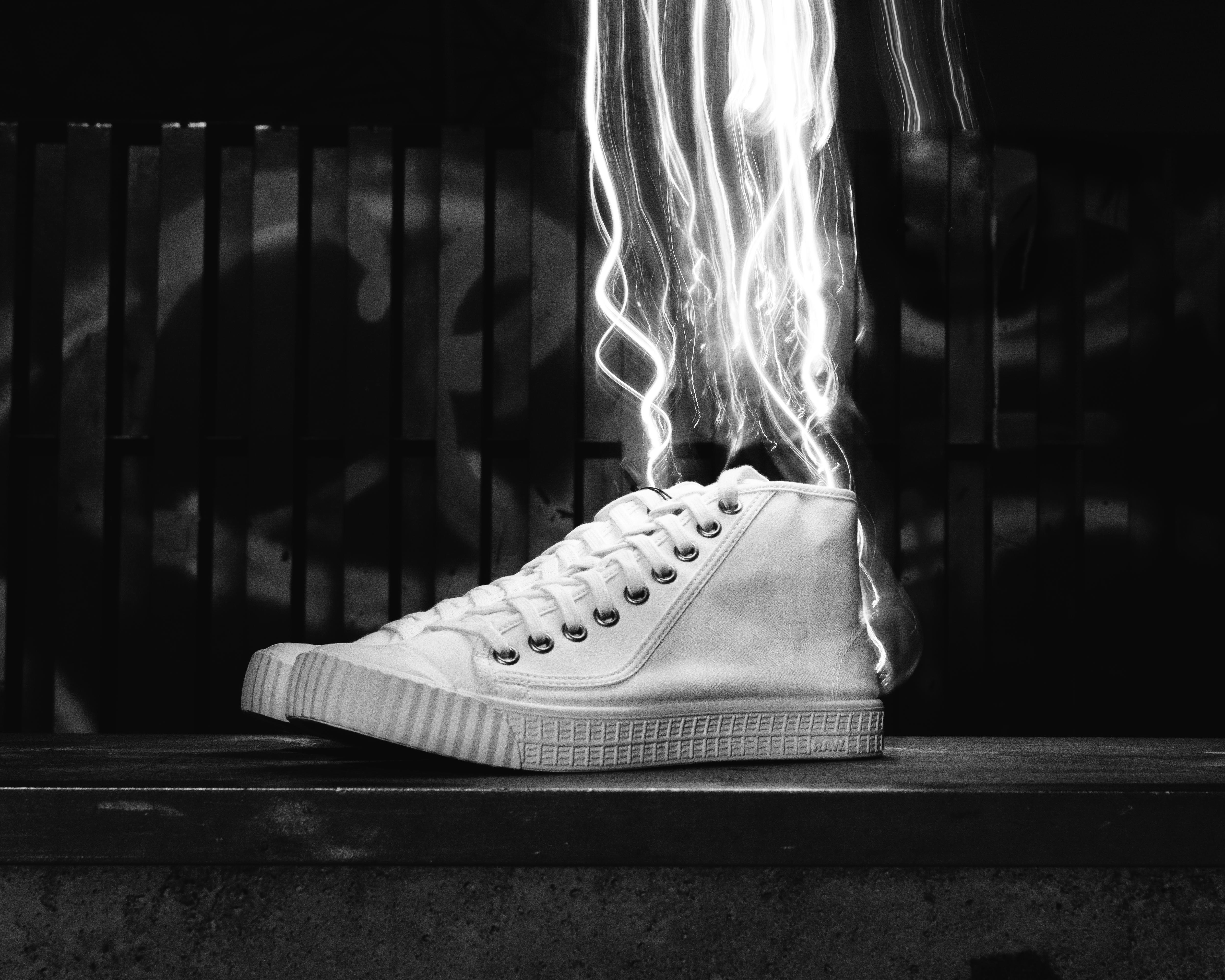 Free Grayscale Photography Of High-top Sneakers Stock Photo
