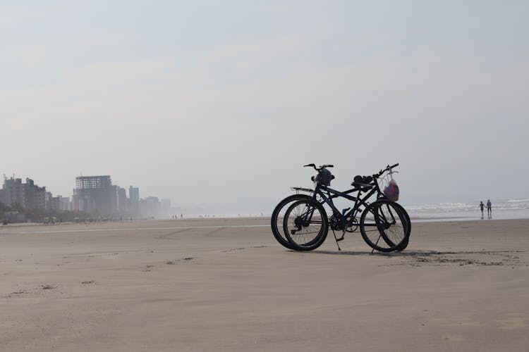 Black Bikes On The Beach